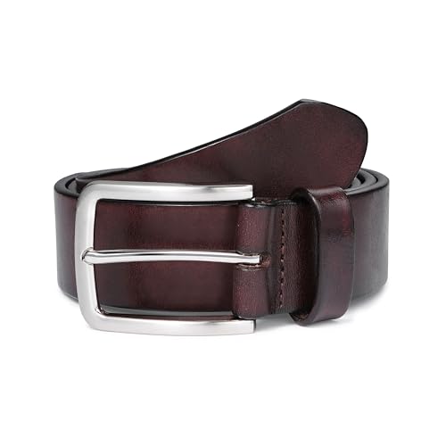 Image of MILORDE Men's Genuine Leather Dress Belt, Handmade, 100% Cow Leather, Fashion & Classic Designs for Work Business and Casual