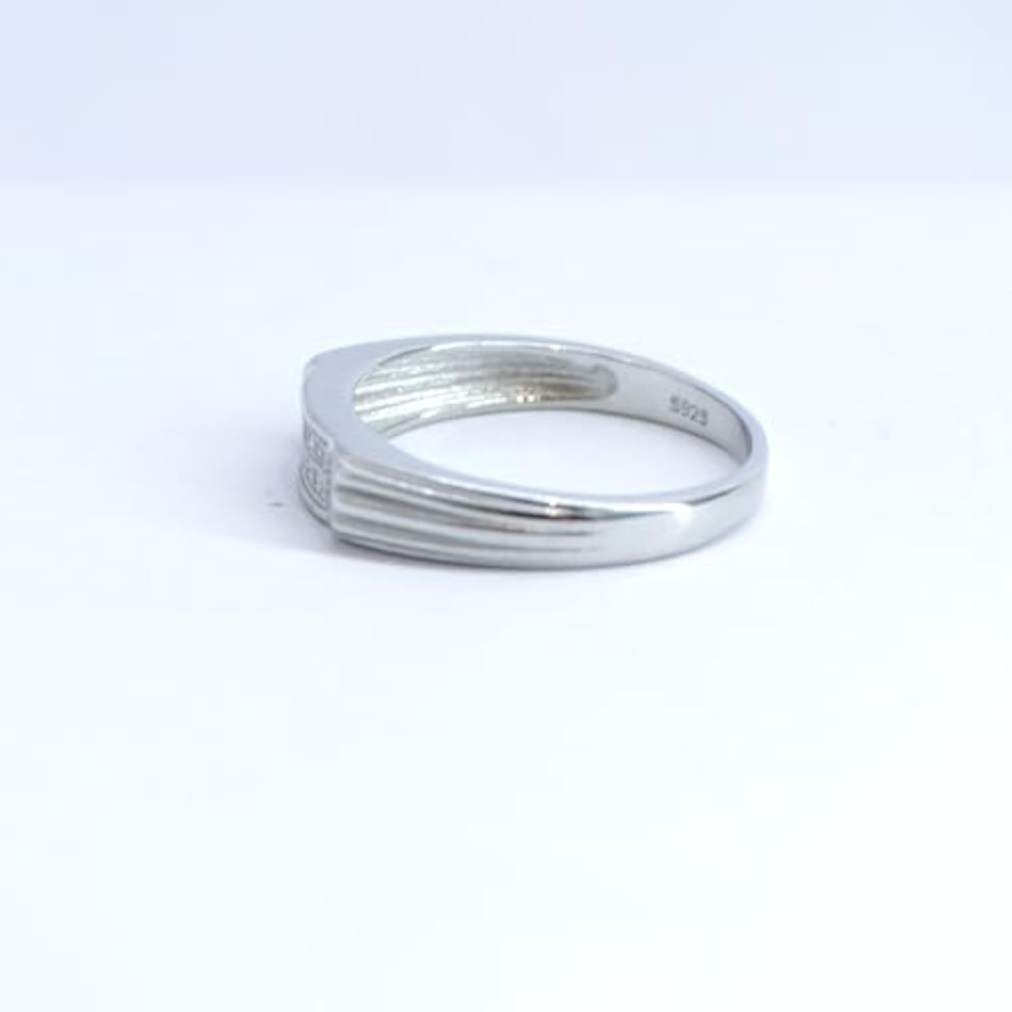 Men's 925 Sterling Silver Rectangular Ring, Elegant Gift