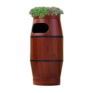 Gek208130 Zylindrischer Mülleimer mit Holzmaserung 13,2 Gallone