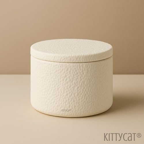 Image of Kitty Cat Long Burn Scented Soy Wax Candle | Hand-Poured in Textured Matte Concreate Jar with Lid | Minimal Aesthetic Home Decor & Gift for Bedroom, Office & Spa | Premium Aroma Candle