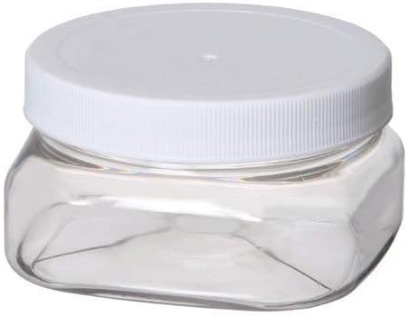 Premium Life Plastic Jars - 4 Oz. Square Shape Plastic Jar - Pack of 12