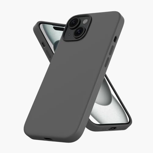 Image of CASEGEAR Silicone Snap Fit Back Cover Case Compatible with iPhone 15 Plus | 8 Feet Drop Protection | Compatible with MagSafe | 360 Protection | Shockproof & Scratch Resistant | Grey