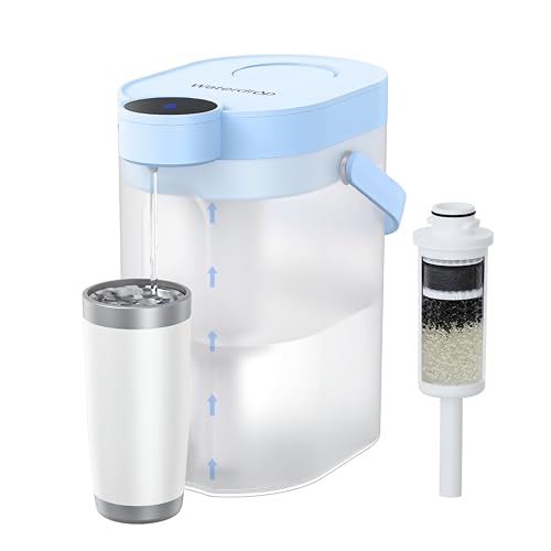 Waterdrop FreshTaste 𝐀𝐝𝐝𝐨𝐥𝐜𝐢𝐭𝐨𝐫𝐞 𝐃'𝐀𝐜𝐪𝐮𝐚 Caraffa Filtrante Elettrica L'Acqua, Dispenser Filtrante L'Acqua 4L per Frigorifero, Riduce Calcare, Cloro, Purifica, Blu (Filtro: WD-EWFS)