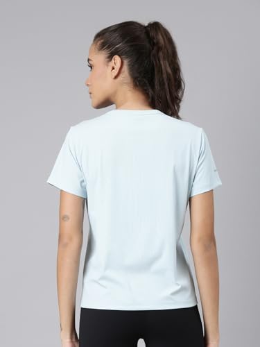 Image of XTEP Comprehensive Training Series, Superior Comfort, Graphic Pattern, Crew Neck, Short Sleeve, Slim Fit, Polyamide & Elastane, Training T-Shirt for Women