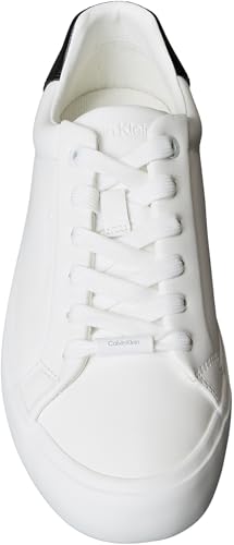 Calvin Klein Damen Cupsole Sneaker Lace-Up aus Leder, Weiß (Bright White/Black), 42 – Ansicht 4