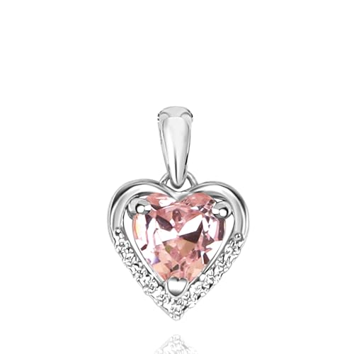 Image of SILVERTOWN 925 Silver Celestial Grace Heart Pendant Necklace | Hallmarked | White Rhodium Plated | Gift For Women and Girls