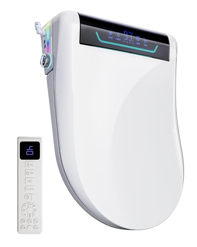 Smart WC-sitze mit Bidet Funktion, Japanische Toilette Sitz Beheizbare Klobrille mit Automatischem Deckel, Elektronisches Bidet mit Warmwasser und Trockner, Aufsatz für Toilette mit Fernbedienung