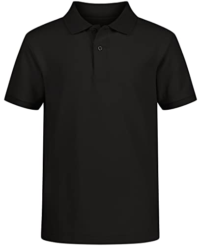 Image of IZOD Boys' School Uniform Short Sleeve Polo Shirt, Button Closure, Comfortable & Soft Pique Fabric