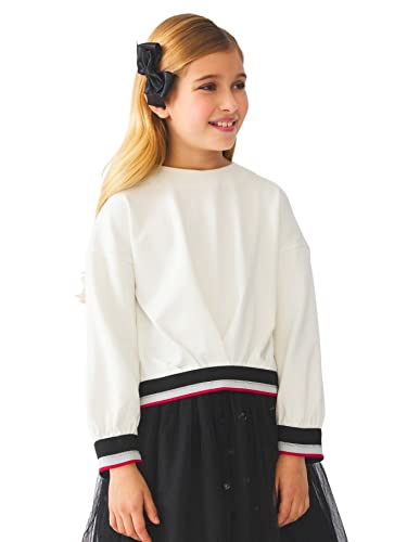 Abel & Lula Punto Milano Pullover for Girls Off White
