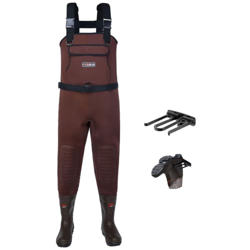 HISEA Neoprene Fishing Chest Waders for Men with Boots Cleated Bootfoot Waterproof Mens Womens Wader...