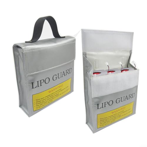 BlesConi Incombustible para bolsa de seguridad LIPO, estuche de almacenamiento de carga a prueba de explosiones para drones RC y coches (155 x 155 x 50 mm)