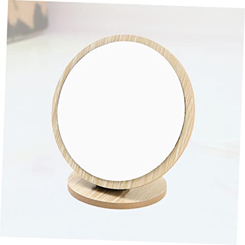 Espejo de maquillaje plegable para escritorio beige miniatura 4
