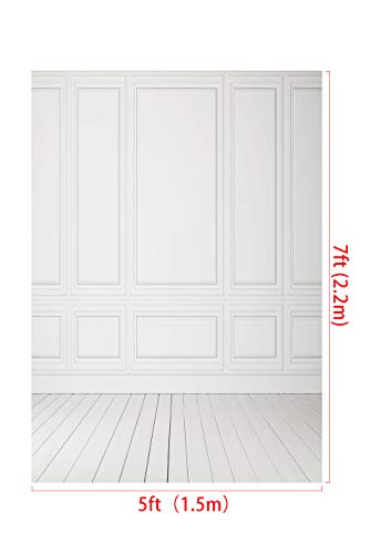 Fondo Fotográfico Kate 5x7ft Blanco y Gris Vintage miniatura 5