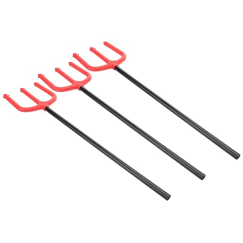 TOPPERFUN Fork Trident Garden Fork Cheering Wand Random Colour Party Prop 3pcs Halloween Costume Cosplay Toy Fake Devil Trick-or-Treat Boys and Girls Playset