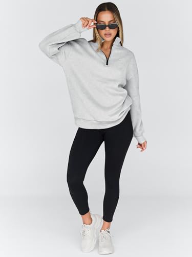 Trendy Queen Womens Oversized Sweatshirts Fall Fashion Hoodies Half Zip Pullover Long Sleeve Shirts Clothes Outfits - Image 6