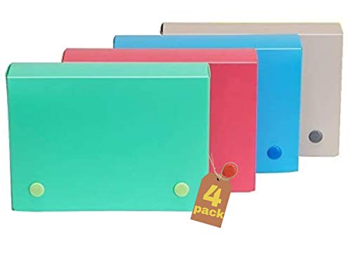 1InTheOffice Index Card Case, Index Card Holder 4x6 , Assorted Colors (4 Pack)