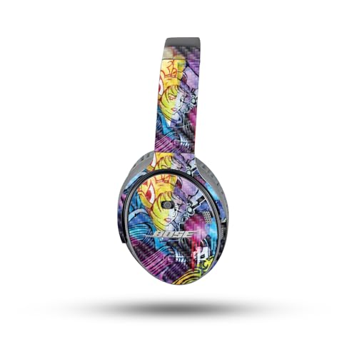 Image of MightySkins Carbon Fiber Skin Compatible with Bose QuietComfort 35 II Headphones - Midnight Mischief | Protective, Durable Textured Carbon Fiber Finish | Easy to Apply
