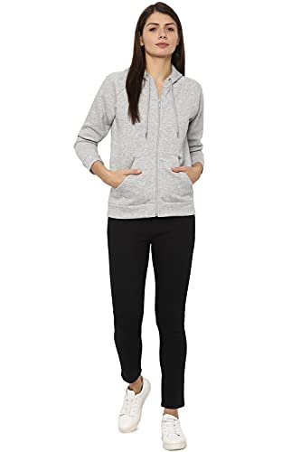Image of Allen Solly Women's Synthetic Hooded Neck Sweatshirt | Long Seelves Regular Fit Zipper