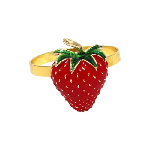 6 個のイチゴとレモンのナプキンリング合金ナプキンリングナプキンリング(Strawberry)