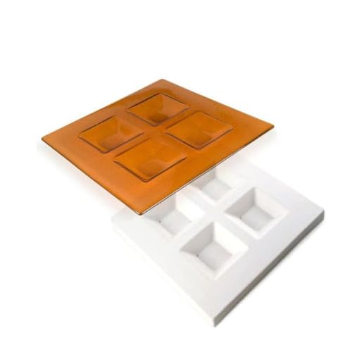 Bullseye 12'' Soft Edge Four-Sq. Platter Glass Fusing Kiln Mold