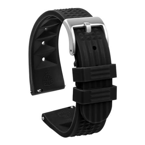 watchdives Rubber Waffle Watch Band, Fast Release Soft Rubber Watch Strap Waterproof Replacement...