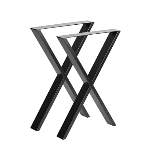 Gresinex | Patas de Mesa Color Negro| 2 Uds Resistencia | para Mueble - Mesa de Comedor, Escritorio | Diferentes Formas (Forma X, 40x32)