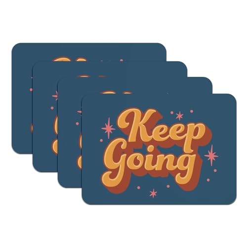 Sets de table bleu caoutchouc grand format message bien être x4 - 2