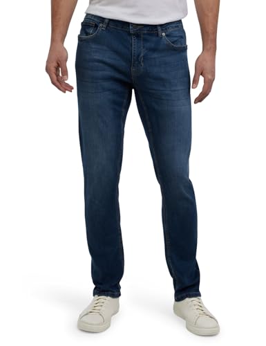 Image of DKNY Bedford Slim Fit Jeans for Men - Tapered Leg Stretch Denim Pants, Classic 5-Pocket Styling | Mens Slim Fit Jeans