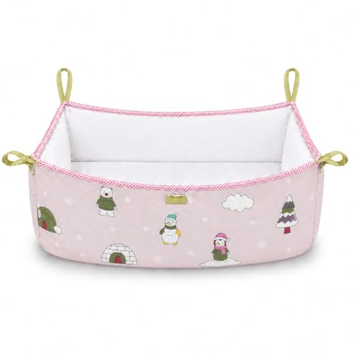 Image of Traditional Baby Khoyu /Cotton Cradle Cloth for Ghodiyu /Jhula /Palna with Astar Double Layer Support | Cloth for Cradle Stand Use Snow Print (Pink)