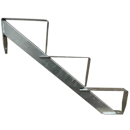 1 elevador de escalera de madera, galvanizado/a elegir, 2 a 6 escalones (3 barras de soporte)