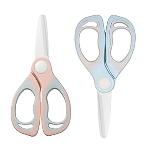 DAMPEN Ceramic Scissors,Soft-grip Handles,Safety Healthy ,Kitchen Scissors,Baby Food Ceramic Scissors with Travel Cover…