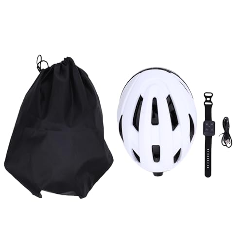 Garsent Casque de Vélo, Casque Bluetooth Intelligent avec Caméras, Enregistreur Vidéo HD Avant et Arrière 1080p, Casque de Cyclisme Intelligent WiFi avec Lecteur de Musique Léger Arrière