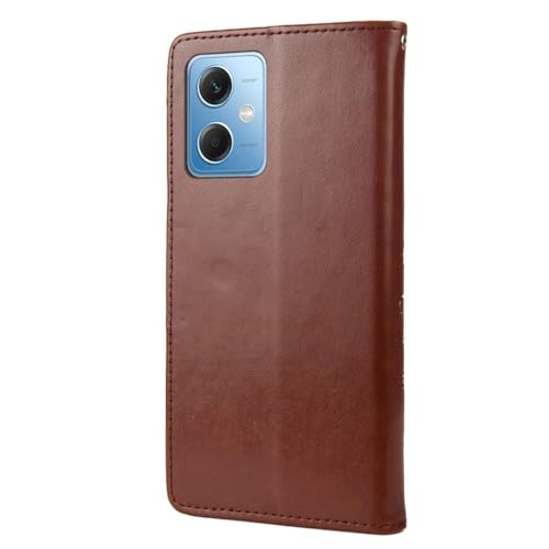 Étui Xiaomi Redmi Note 12 5G König Design marron à rabat