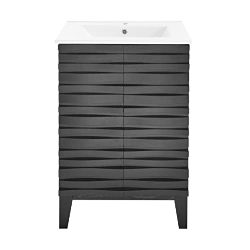 Image of Swiss Madison Cascade 24 inch Bathroom Vanity in Black