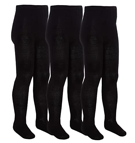 Collant bambou fille lot de 3 paires ecole chaussettes noir gris