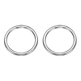 QUARKZMAN 2 Stück Edelstahl O Ringe 80mm Innendurch. 100mm Außendurch. 10mm Dicke, Nahtlose Metallringe zum Basteln Hundeleine Vorhang Tasche Seil Hängematte Kronleuchter Pflanzenaufhänger