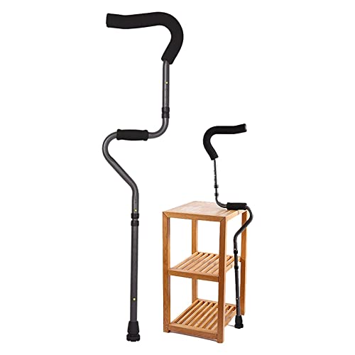 Muleta plegable para axilas, muleta médica portátil en forma de S con altura ajustable, muletas ergonómicas y livianas para adultos, soporta hasta 286 libras