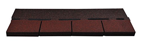 Preisvergleich Produktbild Bitumenschindeln Dachschindeln Rechteck Schindel Dachpappe Bitumen unirot 3 m²