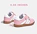 LUCKY STEP Kids Classic Retro Gum Sole Fashion Sneakers School Tennis Skate Shoes Girls Boys Hook and Loop Walking Casual Toddler Footwear Anti Slip Trainers(Pink/White,Little Kid 1)