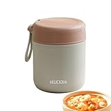Tarro de sopa, 430 ml, fácil de limpiar, almacenamiento de alimentos con tapa, lonchera y recipientes de alimentos, frescura para viajes, trabajo, adultos, camping, picnic, cocina, comedor familiar