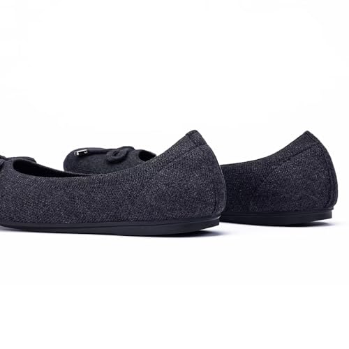 Image of Frank Mully Women's Ballet Flat Shoes Knit Dress Shoes Round Toe Slip On Ballerina Flats for Woman Low Wedge Comfort Soft