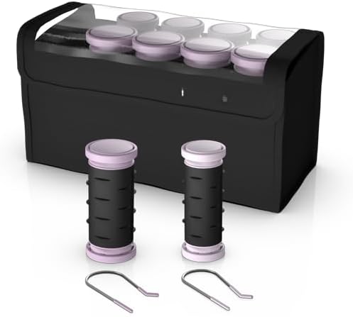 Remiington-Compact Ceramic Hot Hair Rollers - 1.25"" Travel Size Set with Anti-Static Technology, Ionic Infusion, in Sleek Black - 10 Piece Kit (Pack of 1)
