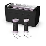 Remiington-Compact Ceramic Hot Hair Rollers - 1.25"" Travel Size Set with Anti-Static Technology, Ionic Infusion, in Sleek Black - 10 Piece Kit (Pack of 1)