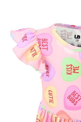 Image of Unique Baby Girls' Short Sleeve Everyday Printed Dresses for Kid and Toddler, Sizes 2T-12Y