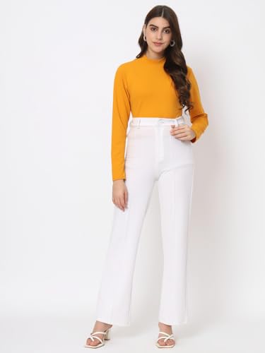 Image of Istyle Can Solid HIgh Neck Full Sleeve Stretchable Slim Fit Top for Women | Tops for Women | high Neck top for Women | Winter Tops for Women