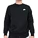Price comparison product image Nike Mens' Nike Sportswear Club Crew Long Sleeved T-Shirt, Black/(White),X-Small