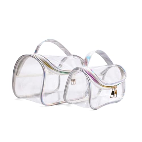 Bolsa de maquillaje transparente portátil: neceser de viaje con cierre 7