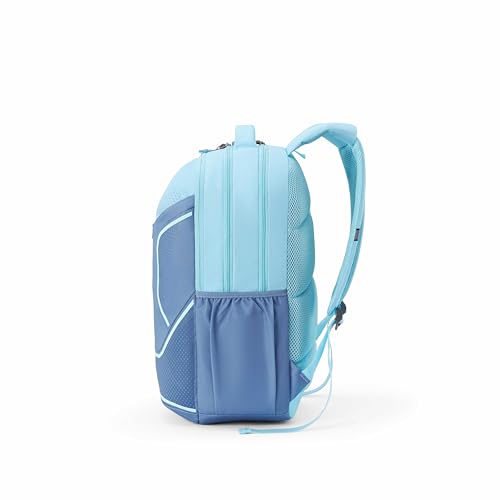 Image of American Tourister Bougie | 35 Ltrs | 4 Compartments | Bottle Pocket | Ergonomic Padded Back Panel & Shoulder Straps | Laptop Backpack | 1 Year International Warranty | Ice Blue