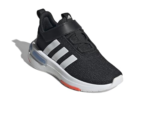 adidas Racer TR23 Elastic Lace & Strap Sneaker, Black/White/Solar Red, 5.5 US Unisex Big Kid2