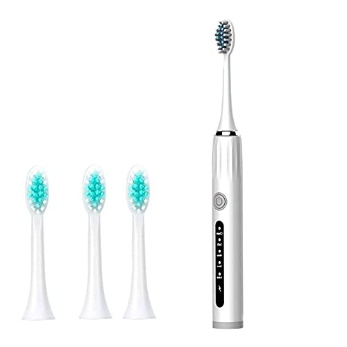 Mllkcao Eletric Toothbrush USB Charging 5 Modes with 4 Heads Household Super Clean Smart Home Accessories, White